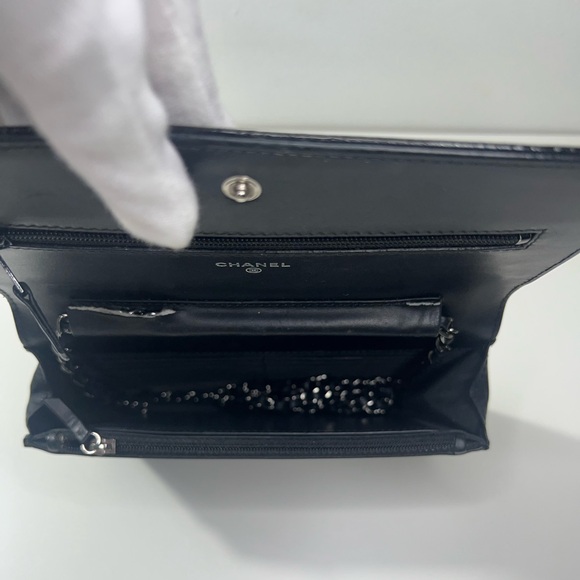 Chanel CC Patent Caviar Timeless Wallet on Chain WOC Chain Crossbody Purse Bag - Picture 12 of 14